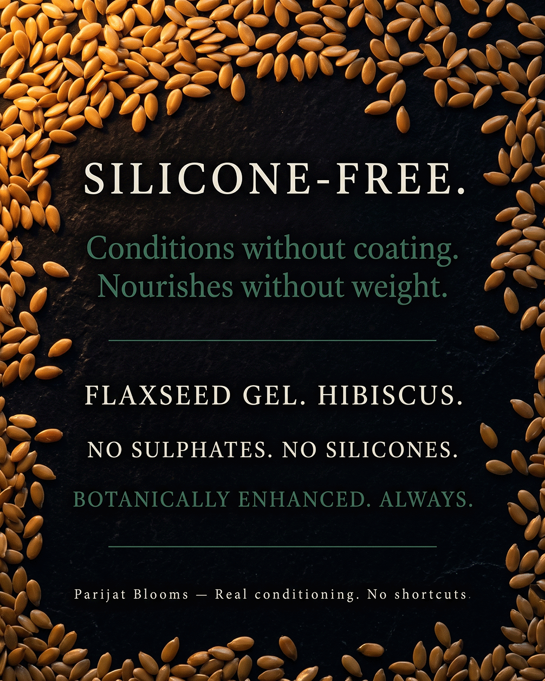 Alsi Flaxseed Hair Conditioner handcrafted small batch conditioner — plant based Jain Vegan natural claims Parijat Blooms India