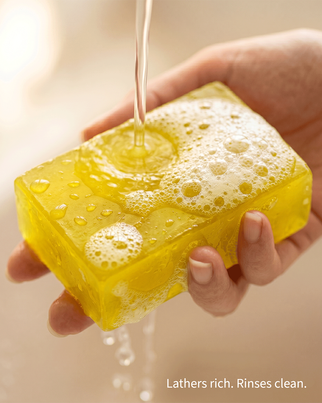 Jambir Handcrafted Bath Bar soap texture closeup — feel the citrus fresh brightening oil control fresh formula by Parijat Blooms