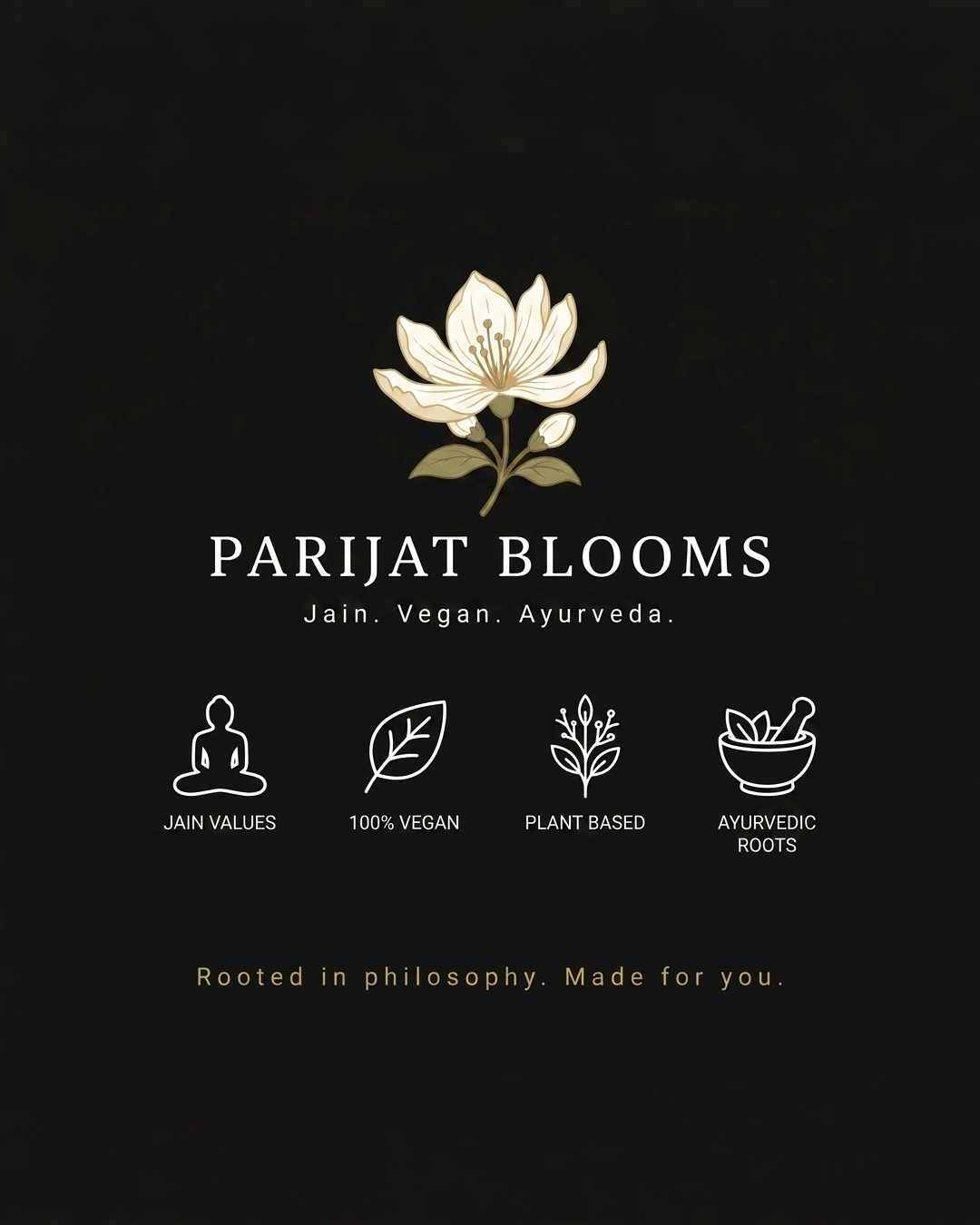 Parijat Blooms brand philosophy — Jain Vegan Plant Based Ayurvedic soap India