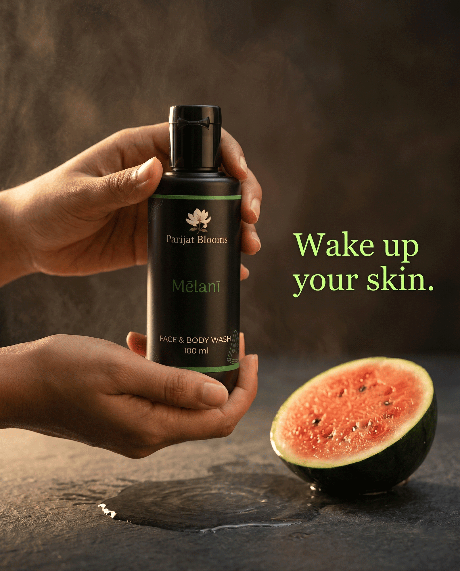 Parijat Blooms face body wash ritual range — Melani Watermelon Mint Face Body Wash and complementary products skincare routine India