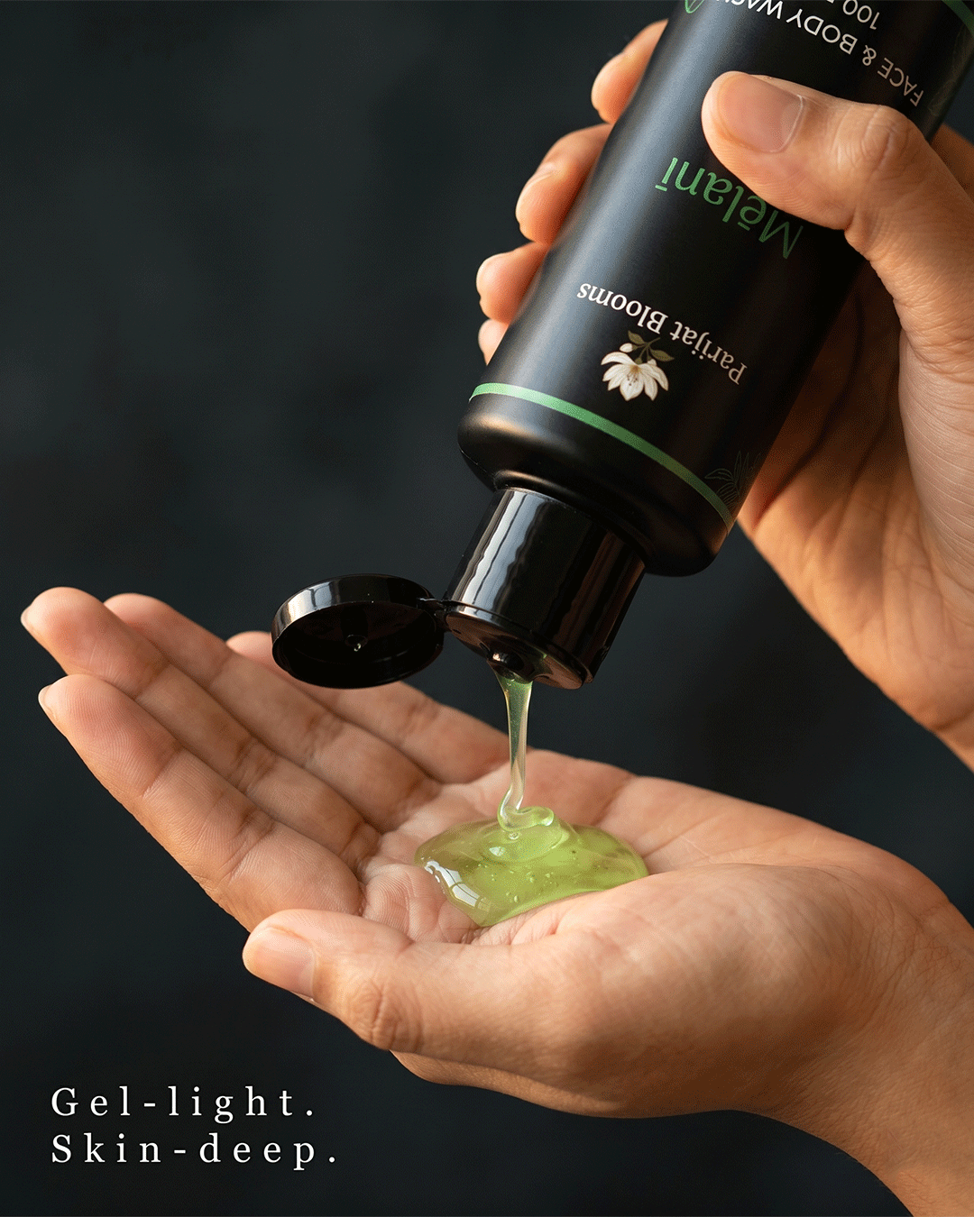 Melani Watermelon Mint Face Body Wash face body wash texture closeup — feel the fresh hydrating summer hydrating cooling refreshing gentle cleanse formula by Parijat Blooms