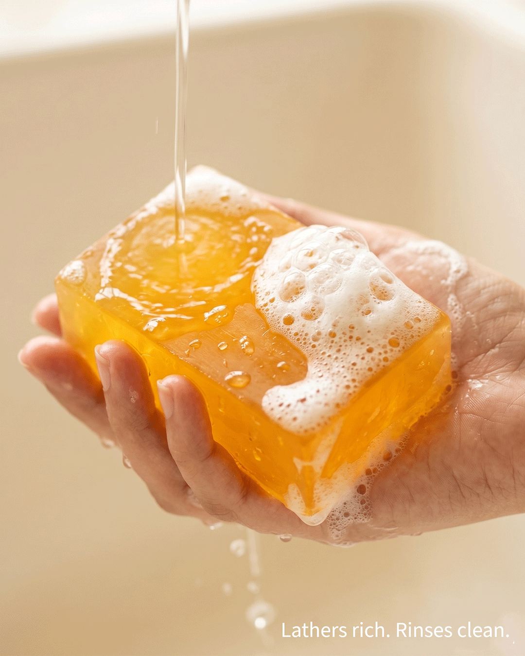 Ojas Handcrafted Bath Bar soap texture closeup — feel the pure minimalist gentle moisturising sensitive skin formula by Parijat Blooms