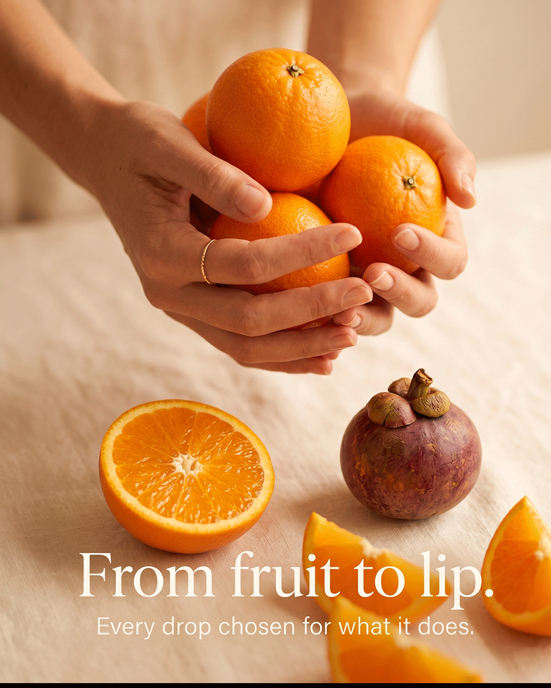 Orenj Orange Lip Balm ingredient orange essential oil source and craft — small batch handcrafted lip balm Parijat Blooms
