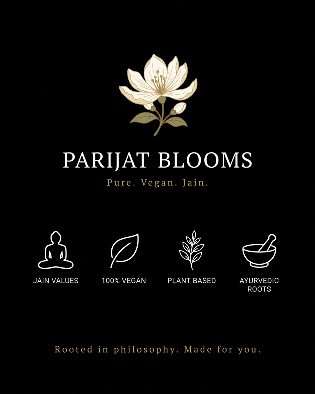 Parijat Blooms brand philosophy — Jain Vegan Plant Based Ayurvedic face body wash India