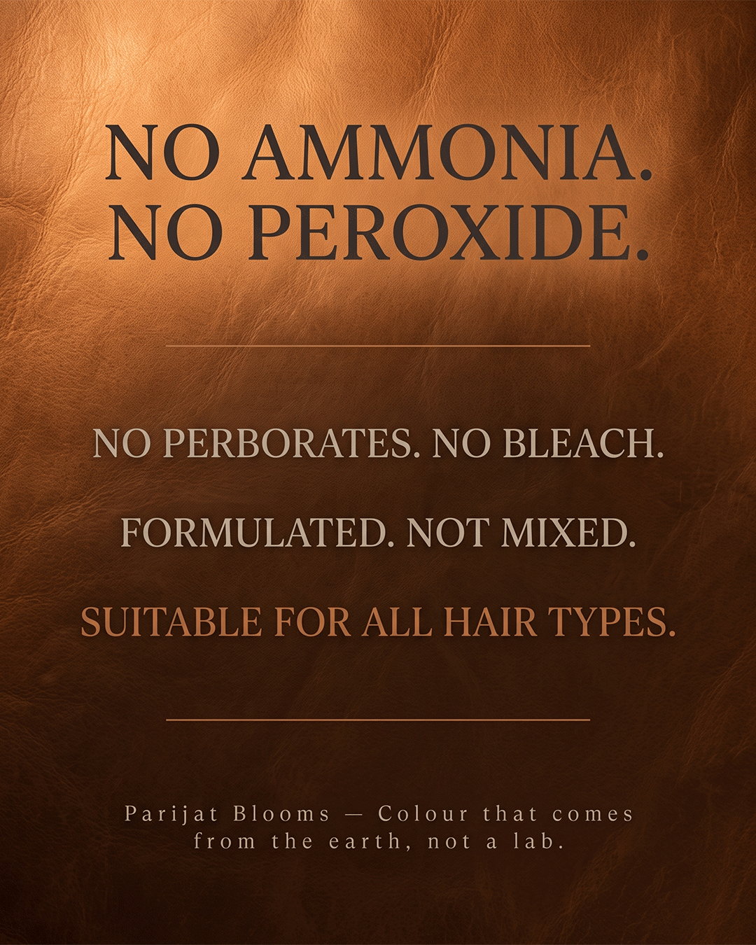 Tāmra no ammonia no peroxide no bleach claims — natural copper hair dye Parijat Blooms India