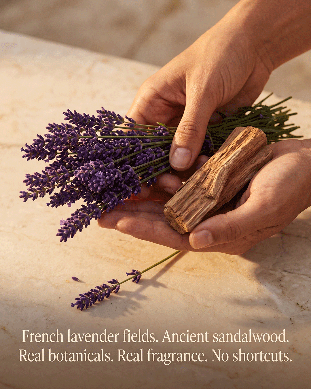Tvilait Lavender Sandalwood Perfume Balm ingredient lavender sandalwood essential source and craft — small batch handcrafted perfume balm Parijat Blooms